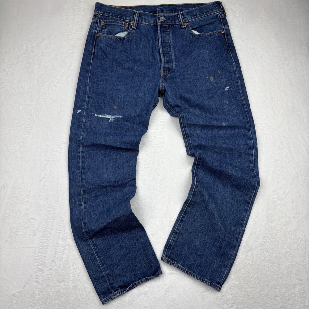 Levis 501 Original Mens Vintage Flea Market/ Festival Distressed Denim W35 L30